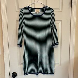 Sail To Sable 3/4 Bell Sleeve Nautical Striped Dress